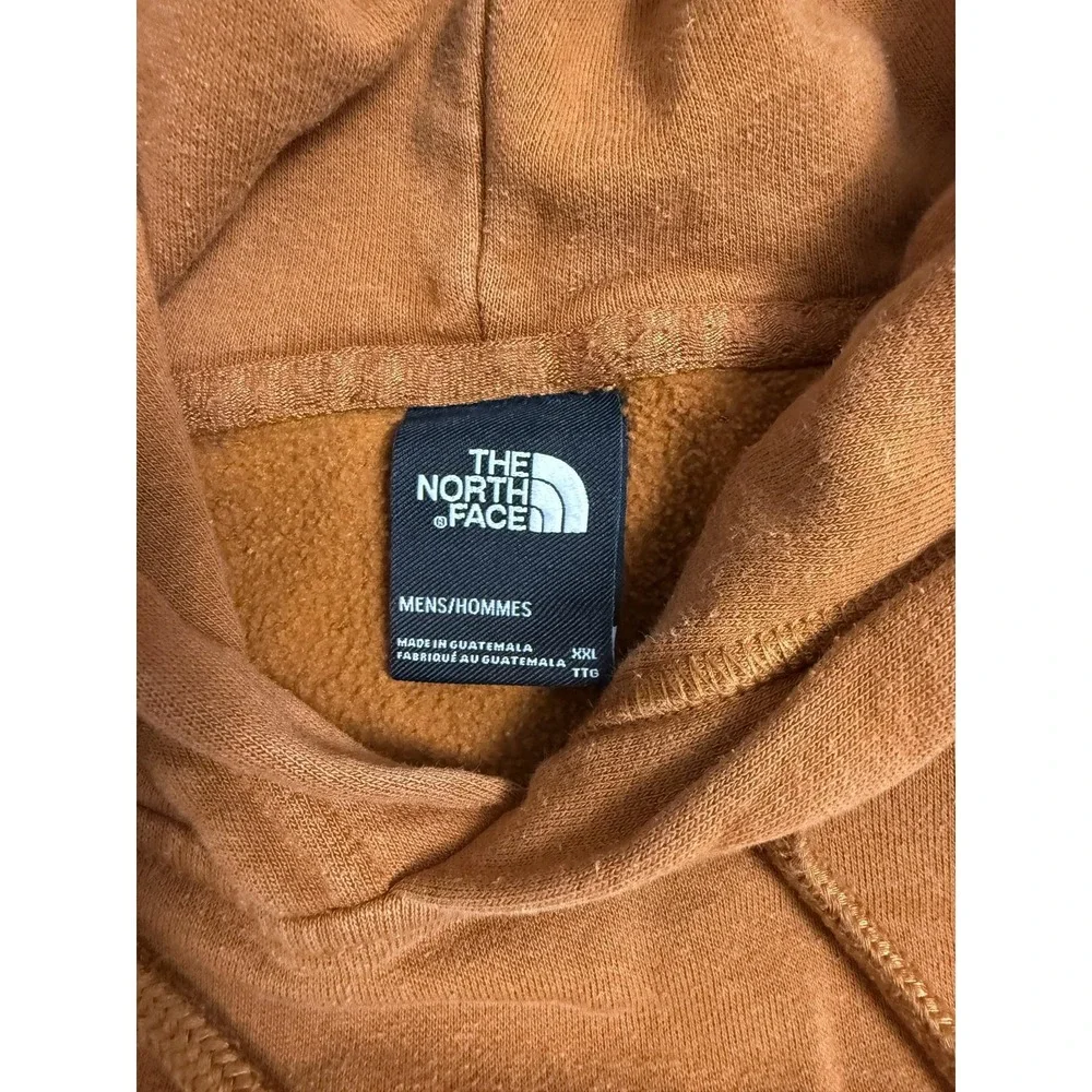 The North Face Hoodie Mens‎ 2XL Orange Fleece Pullover Tent Graphic Casual